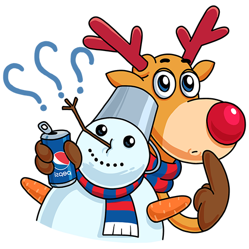 Transparent Vkontakte Sticker Telegram Christmas Reindeer for Christmas