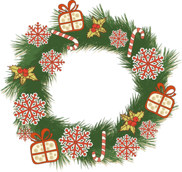 Transparent Christmas Ornament Wreath Santa Claus Christmas Decoration for Christmas