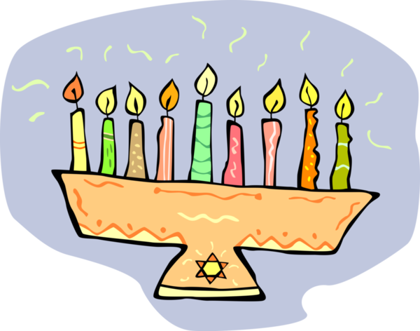 Transparent Hanukkah Menorah Painting Birthday Candle for Hanukkah