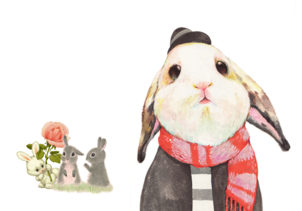 Transparent Rabbit Drawing Mobile Phone Easter Stuffed Toy for Easter