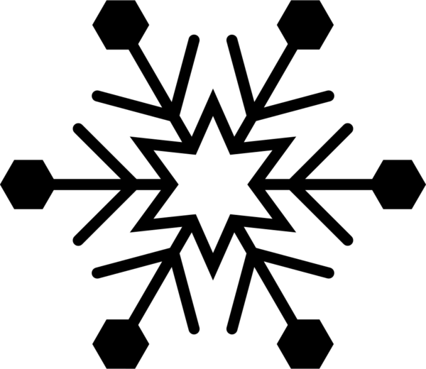Transparent Snowflake Shape Line White Black for Christmas