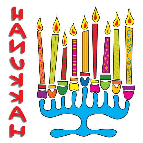 Transparent Hanukkah Menorah Dreidel Birthday Candle Event for Hanukkah