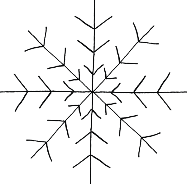 Transparent Drawing Line Snowflake White Symmetry for Christmas