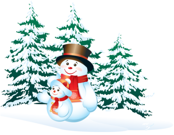 Transparent Christmas Tree Winter Snow Snowman Christmas for Christmas