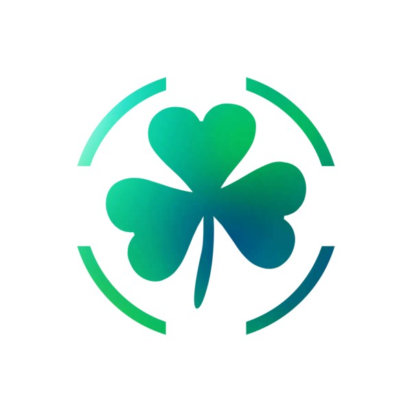 Transparent Logo Leaf Shamrock Green Turquoise for St Patricks Day