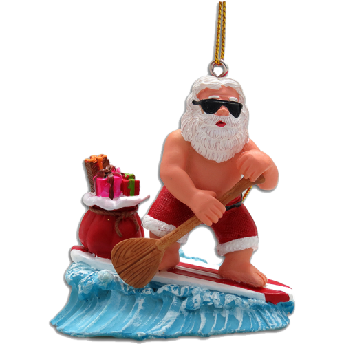 Transparent Christmas Christmas Ornament Standup Paddleboarding Figurine for Christmas