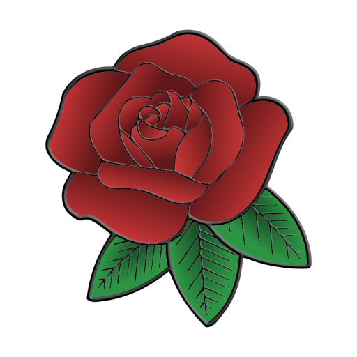 Transparent Rose Drawing Flower Red Petal for Valentines Day