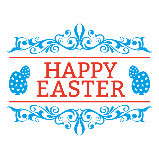 Transparent Easter Emblem Badge Blue Area for Easter
