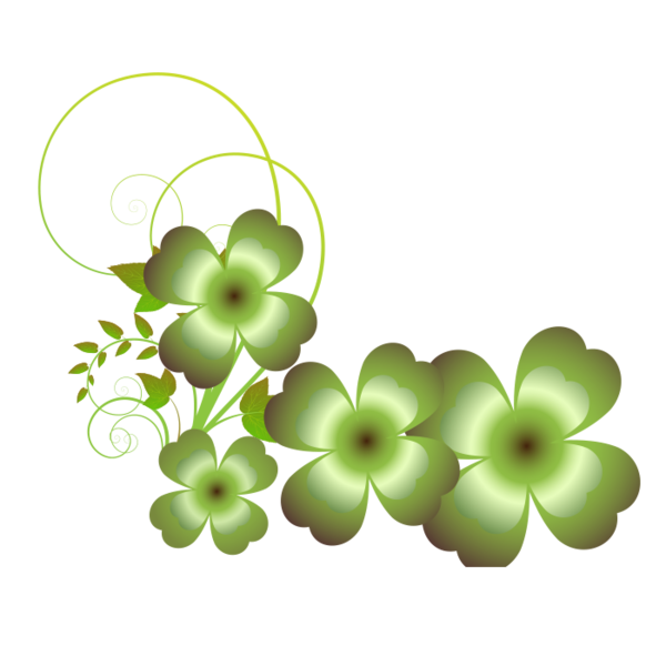Transparent Green Fourleaf Clover Clover Plant Flora for St Patricks Day