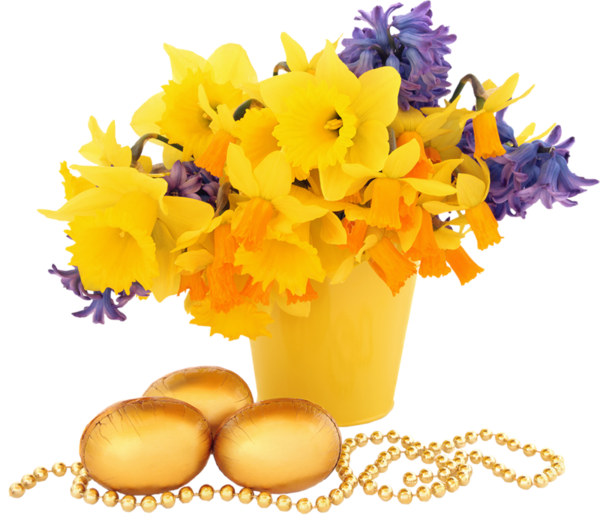 Transparent Easter Floral Design Ēostre Flower Yellow for Easter