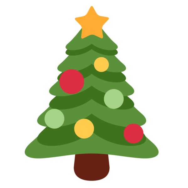 Transparent Emoji Sticker Text Messaging Fir Pine Family for Christmas