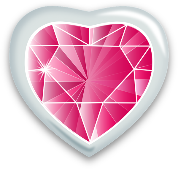 Transparent Gemstone Heart Diamond Pink for Valentines Day