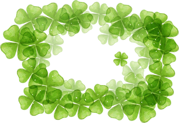 Transparent Clover Fourleaf Clover Template Shamrock Leaf for St Patricks Day