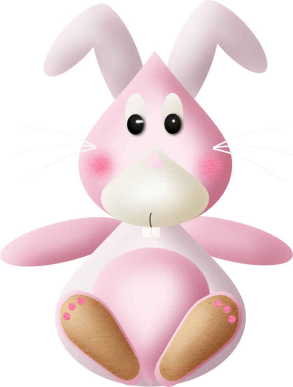 Transparent Rabbit Easter Bunny Cartoon Pink Toy for Easter