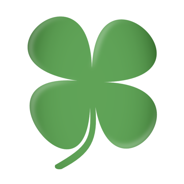 Transparent Shamrock Green Leaf Symbol for St Patricks Day