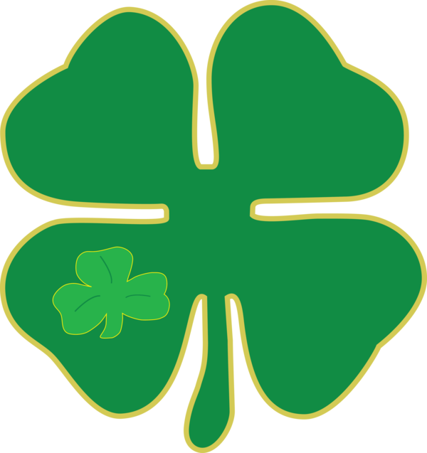 Transparent Sticker Stillwater Fourleaf Clover Green Leaf for St Patricks Day