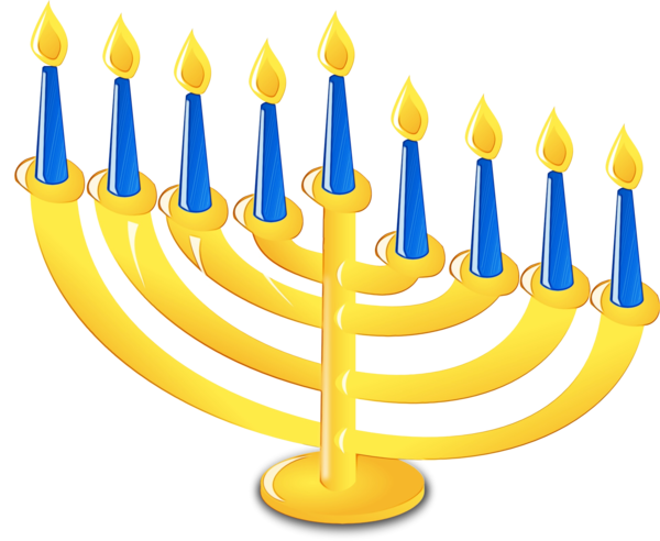 Transparent Menorah Hanukkah Yellow Candle Holder for Hanukkah