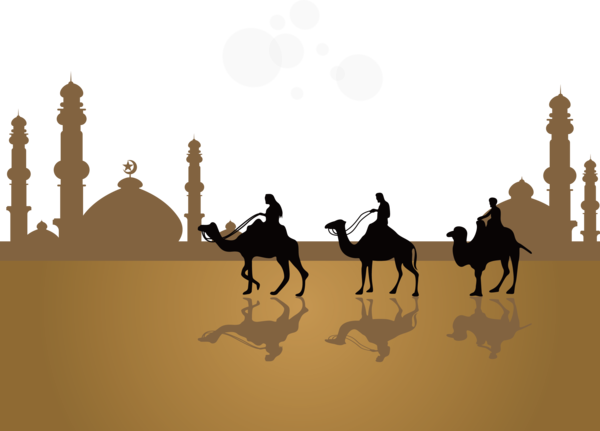 Transparent Bactrian Camel Islam Mosque Horse Silhouette for Ramadan