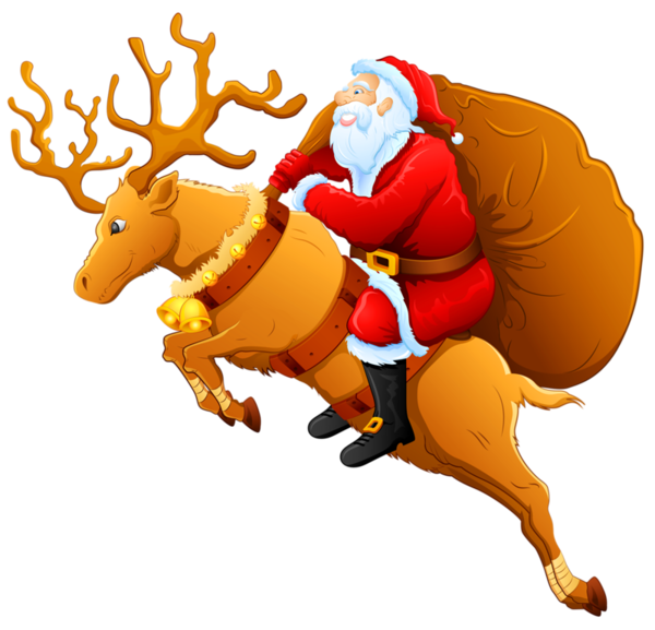 Transparent Santa Claus Reindeer Christmas Graphics for Christmas