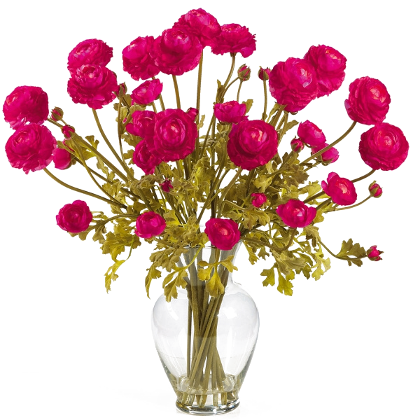 Transparent Flower Vase Artificial Flower Plant for Valentines Day