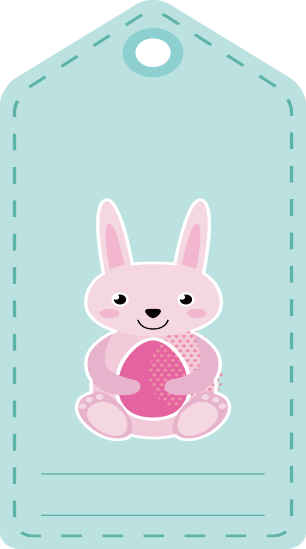 Transparent Easter Bunny European Rabbit Rabbit Pink Pattern for Easter