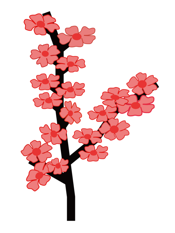 Transparent Floral Design Blossom Cherry Blossom Heart Plant for Valentines Day