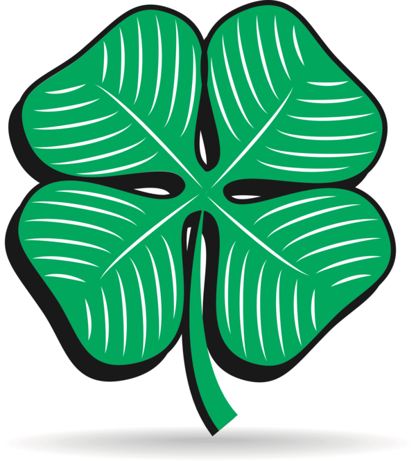 Transparent Shamrock Clover Fourleaf Clover Plant Leaf for St Patricks Day