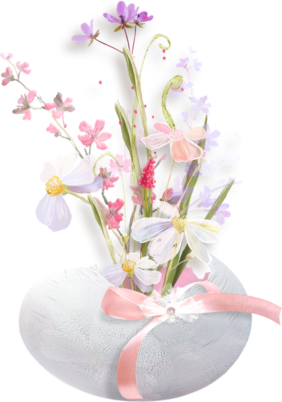Transparent Easter Easter Bunny Woman Plant Flower for Easter