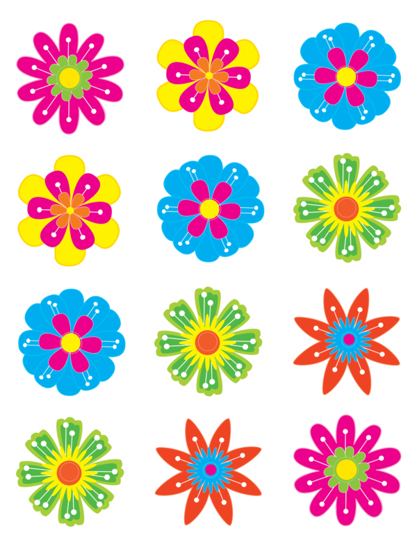 Transparent Flower Paper Sticker Flora Symmetry for Easter