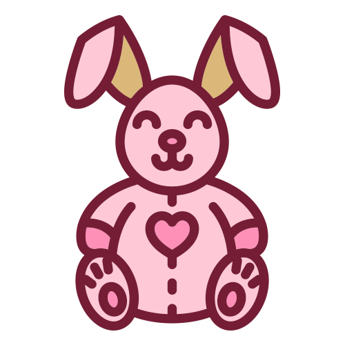 Transparent Noun Project Heart Pink Easter Bunny for Valentines Day