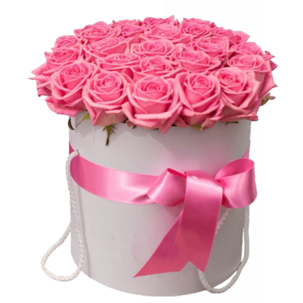 Transparent Garden Roses Box Flower Bouquet Pink Flower for Valentines Day