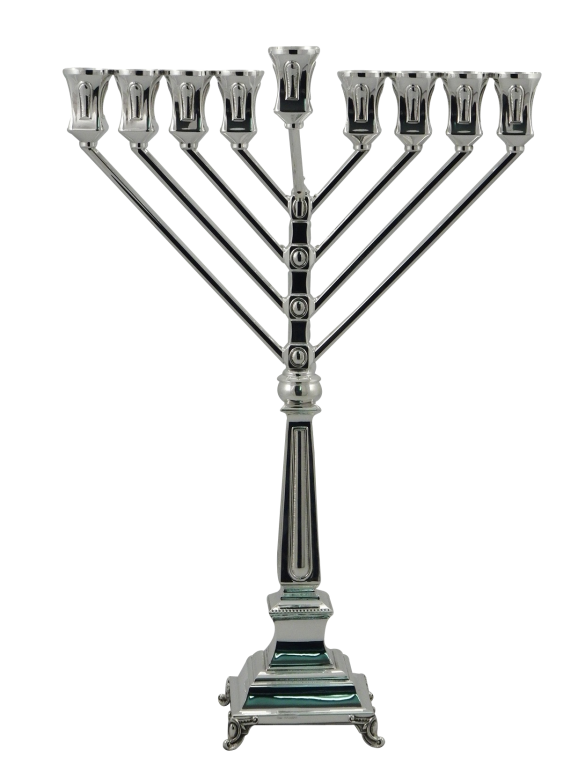 Transparent Menorah Hanukkah Elite Sterling Candle Holder Structure for Hanukkah