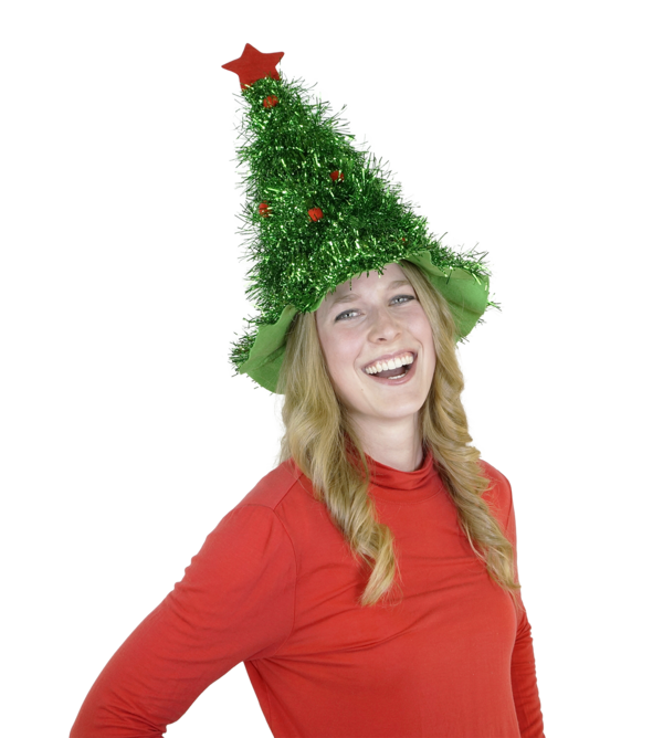 Transparent Christmas Tree Hat Santa Claus Christmas Decoration Party Hat for Christmas