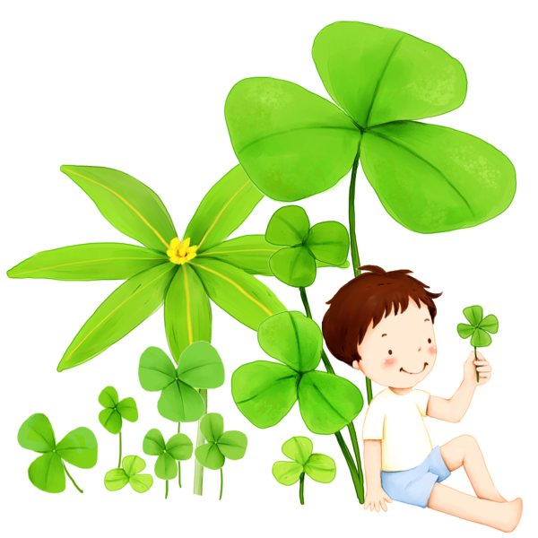 Transparent Child Cartoon Text Plant Flower for St Patricks Day