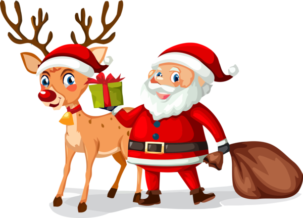 Transparent christmas Santa claus Cartoon Deer for Santa for Christmas