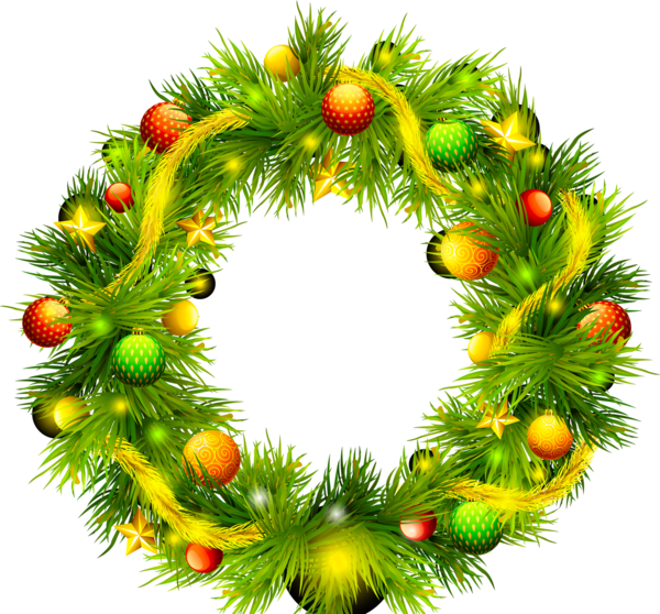 Transparent Wreath Christmas New Year Evergreen Pine Family for Christmas