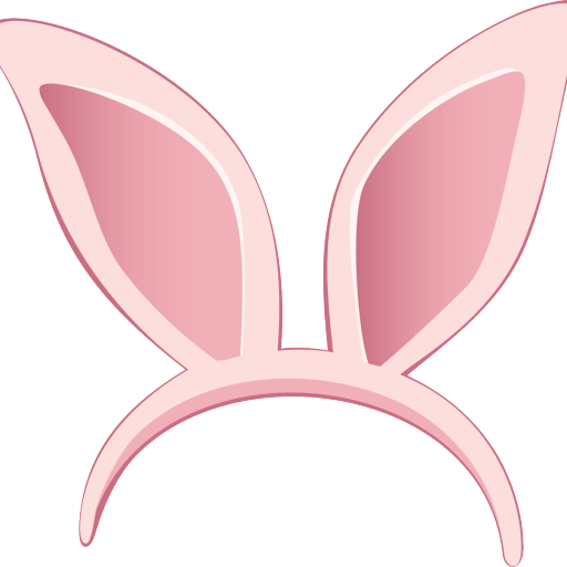 Transparent Easter Bunny Easter Rabbit Pink Butterfly for Easter