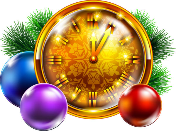 Transparent Santa Claus Christmas Clock Fir Decor for Christmas