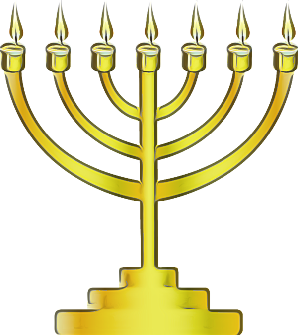 Transparent Menorah Yellow Tree Candle Holder Hanukkah for Hanukkah