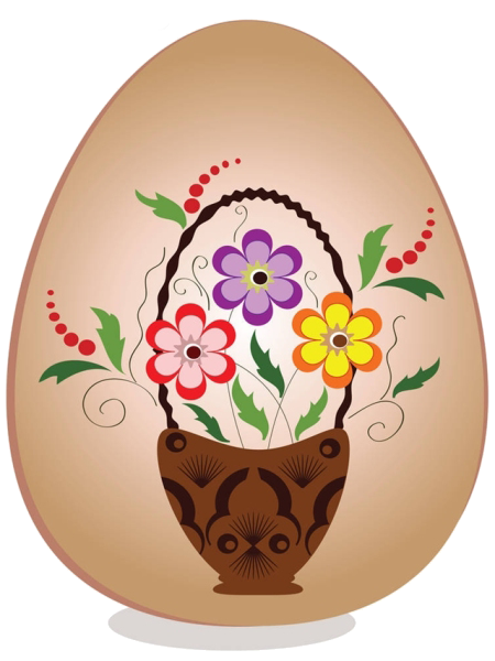 Transparent Cartoon Flower Wreath Food for Easter