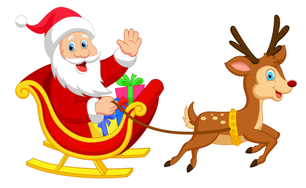 Transparent Rudolph Santa Claus Sled Christmas Ornament Deer for Christmas