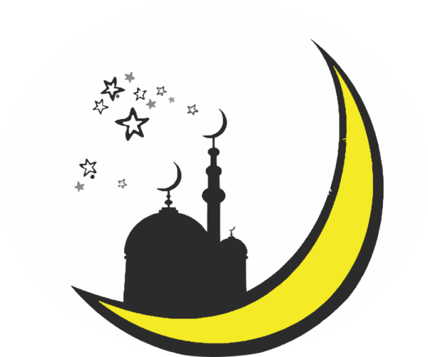 Transparent Wall Decal Decal Sticker Yellow Crescent for Ramadan