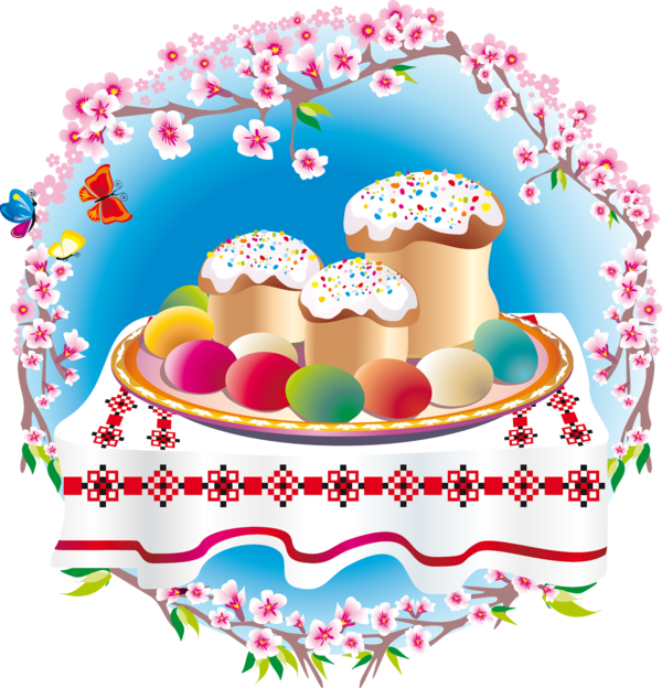 Transparent Easter Easter Egg Kulich Cuisine Cake Decorating for Easter