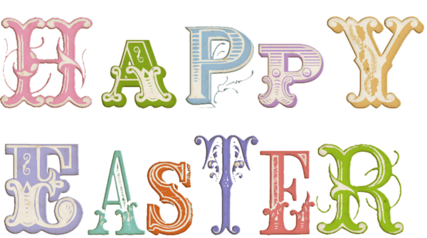 Transparent Text Easter Sticker Area for Easter