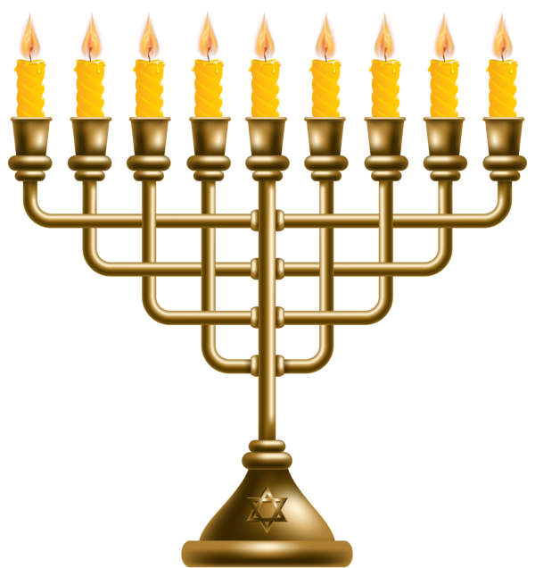 Transparent Menorah Hanukkah Candlestick Brass for Hanukkah