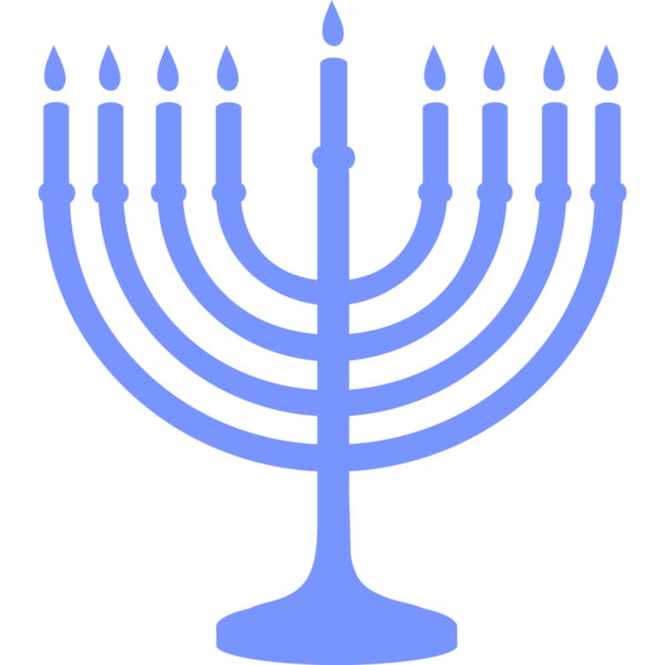Transparent Menorah Hanukkah Silhouette Text Candle Holder for Hanukkah