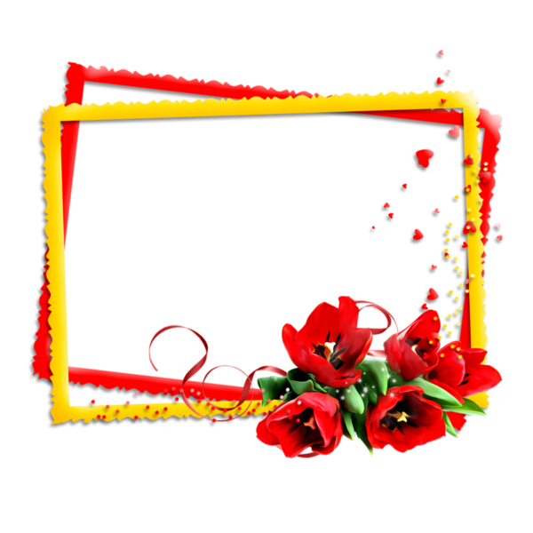 Transparent Picture Frames Flower Floral Design Red for Valentines Day