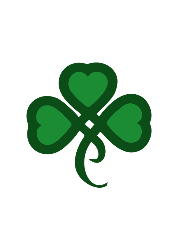 Transparent Shamrock Logo Leaf Green for St Patricks Day