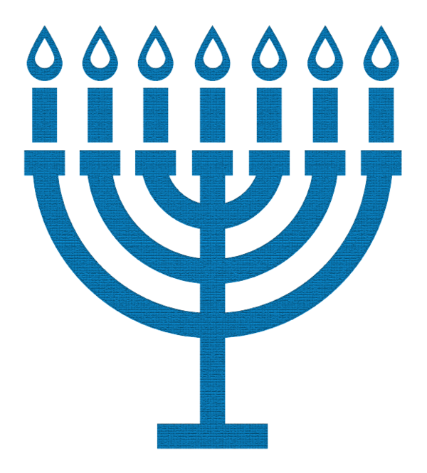 Transparent Menorah Hanukkah Judaism Text Line for Hanukkah