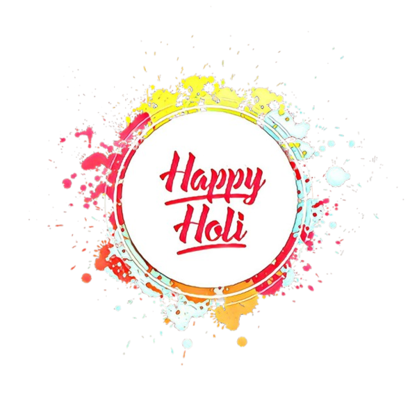 Transparent Holi Festival India Text Logo for Holi